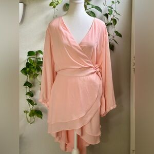Torrid Wrap Chiffon Dress – Blush Pink – Size 4X